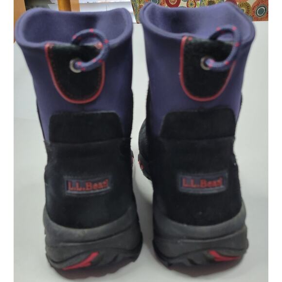 LL Bean Thinsulate Flex & Cushion Slip On Winter Snow Boots Black Suede Men's 8 - Picture 2 of 10